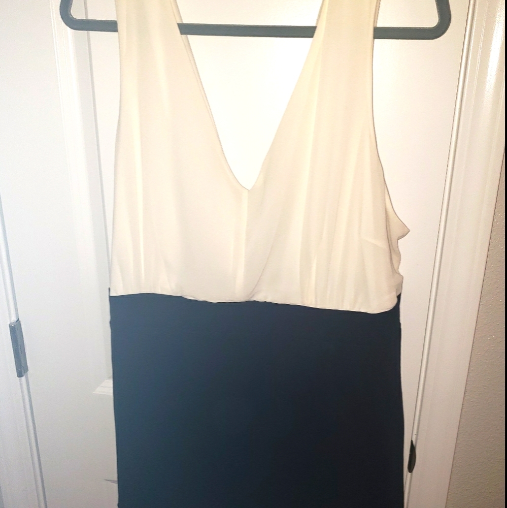 After 5 black and cream blouse